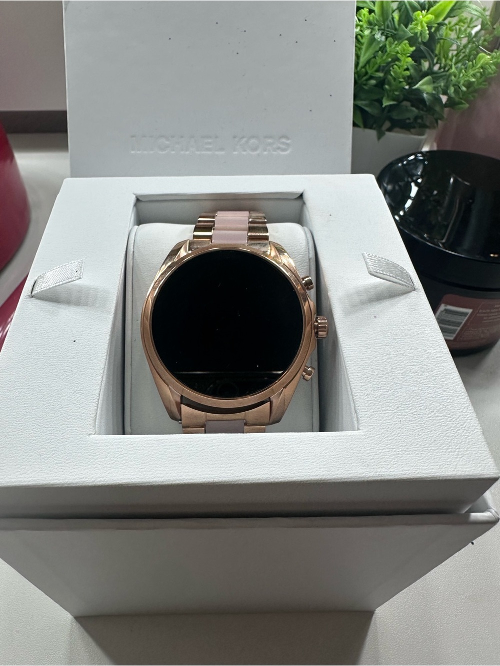 Michael Kors Rose Gold Smartwatch with Blush Links NWT
